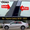 Для Toyota Camry 2018     8 шт. Накладки на стойки кузова, дверные накладки, наклейки, аксессуары