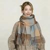 Winter Luxury Classic England Style Women Scarf Fashion Stripe Plaid Scarves Tassel Shawls Pashmina Lady Wrap Hijab