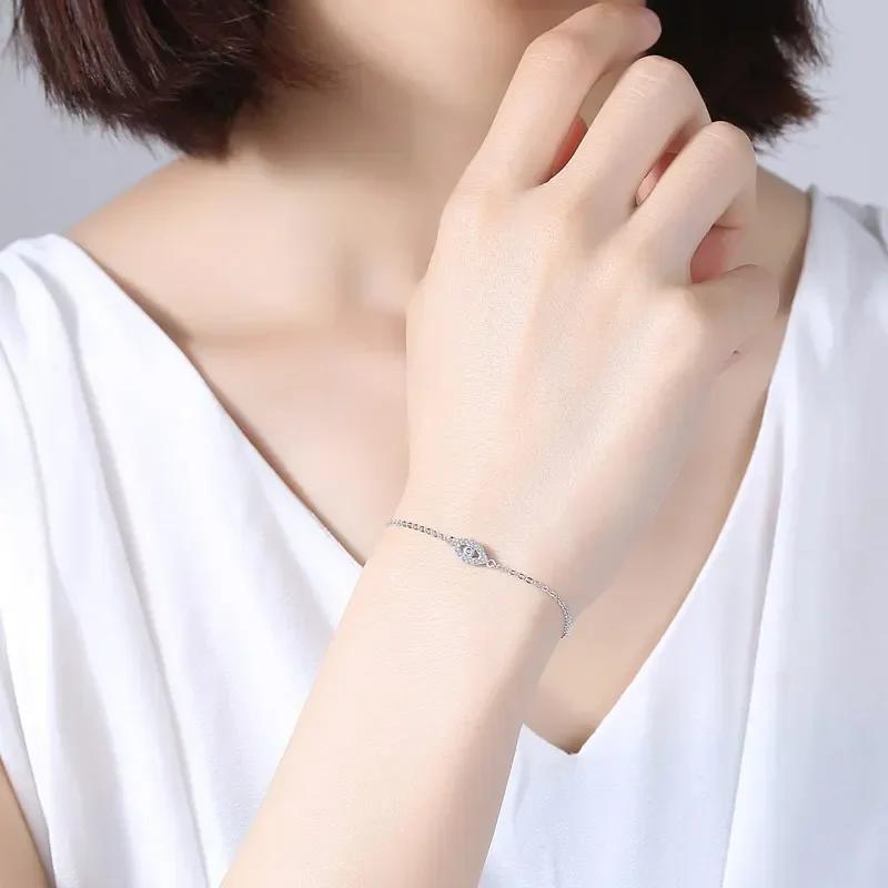 TONGZHE Women Evil Eye Bracelet 925 Silver Bracelets CZ Lucky Turkey Jewelry For A Couple Bracelets for Women Pulsera