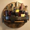 Retro Whiskey Barrel Shelf Wall Mount Storage Rack Home Decoration Wine Rack Home