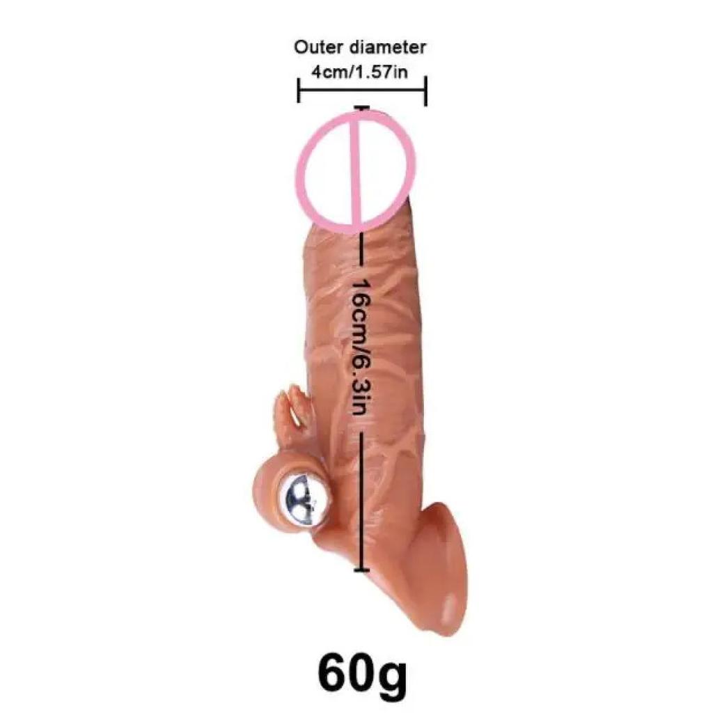 Realistic Penis Extender Cock Sleeve Reusable Condom Silicone Penis Delay Ejaculation Dick Enlargement Extension Man Sex Toys 18
