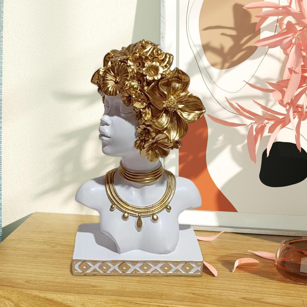 Статуя африканской женщины, женская скульптура, произведение искусства, современный бюст, эстетическое украшение для дома