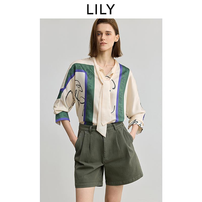 LILY retro printed casual shirt jacket