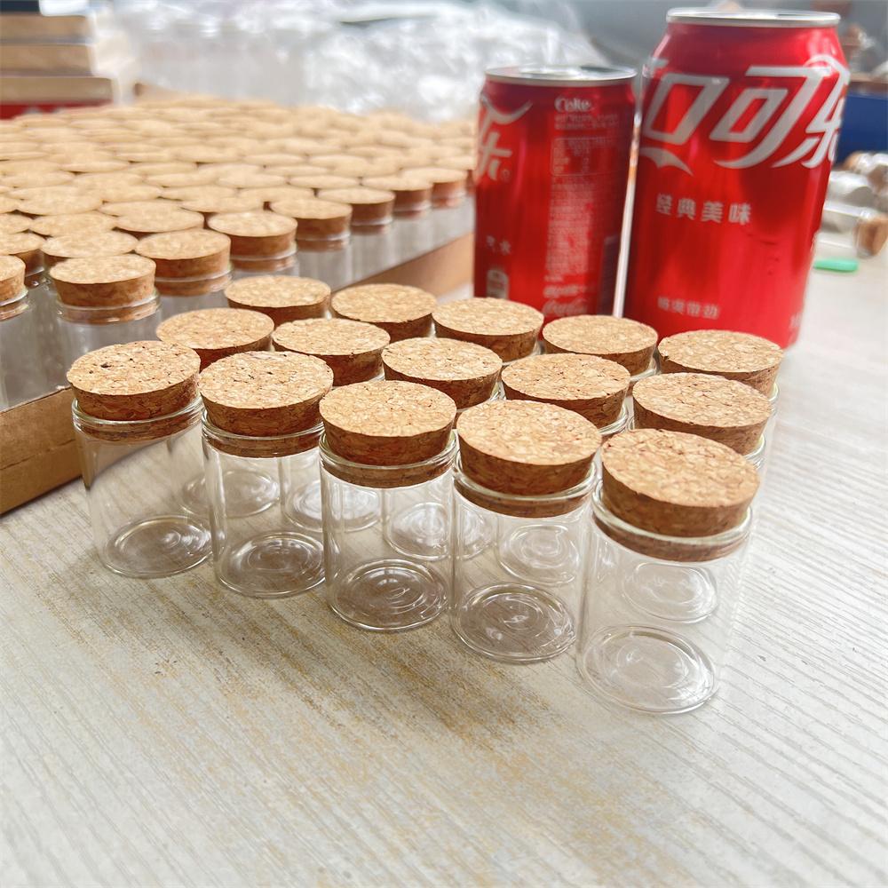 20/30/100 PCS 15ml Straight Mouth Glass Bottles Cork Multi-Use Mini Vials Beach Weddings Spice Display Romantic Decor DIY Gifts