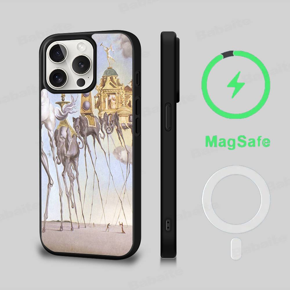 Salvador Dali Art Phone Case Magnetic Case For IPhone 16 14 13 12 11 15 Pro Max Plus For Magsafe Wireless Charge Cover