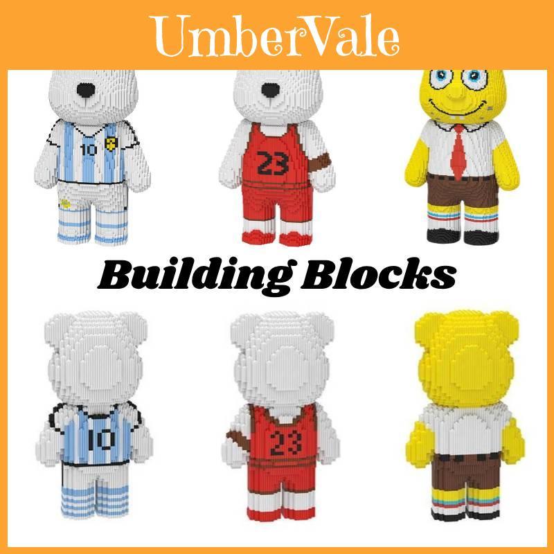 Educational Children's Building Blocks Bearbrick Blue/red/yellow