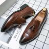 Мужская обувь для dress-кода Туфли с кисточками Формальная кожаная обувь Мужская Классическая Социальная Повседневная Деловая Оксфорды Brogue Свадебная Вечеринка Кожаные Лоферы Мужские