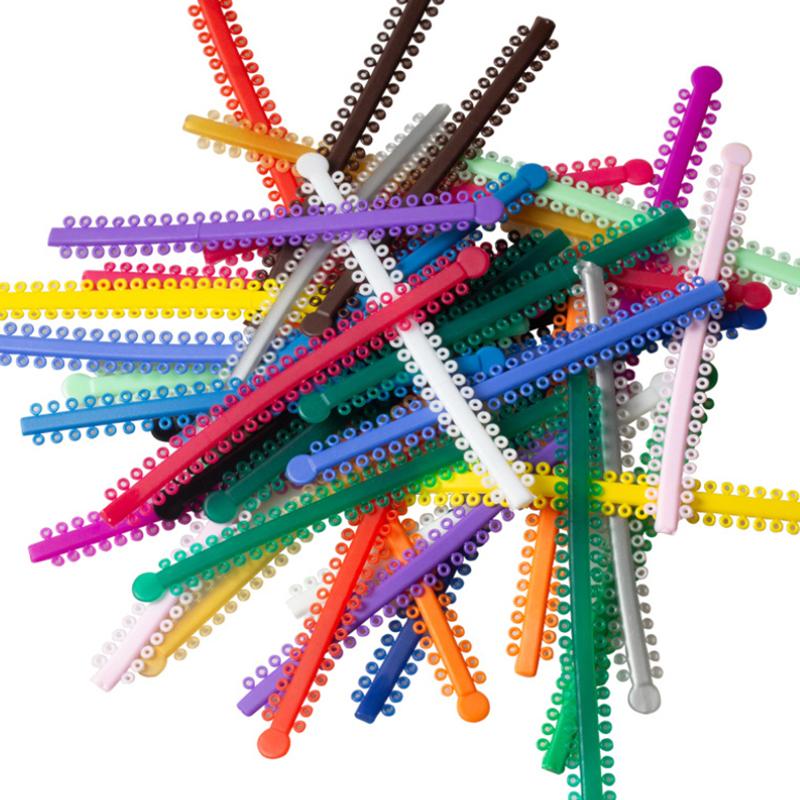 20 Палочек Стоматологические Эластичные Лигатурные Резинки для Брекетов Стоматолога Разноцветные Длинный Стиль Материал для Стоматологического Лечения
