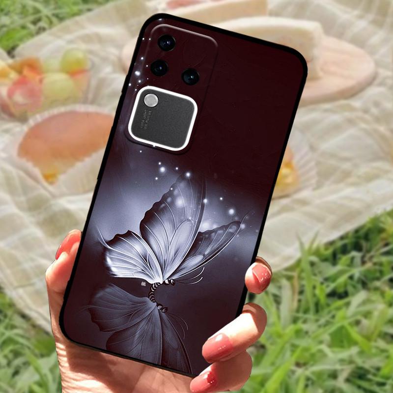 Чехол для Vivo V30 Pro Чехол для Vivo V30 Lite Ударопрочный Силиконовый Мягкий Мраморный Черный Бампер Funda Coque для Vivo V30 V2318 Оболочка Телефона