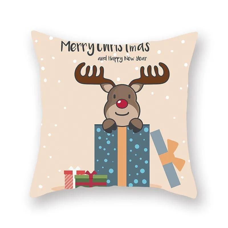 Christmas Themed Pillowcases Car Accessories Office Santa Claus Living Room Sofa Home Pillowcases