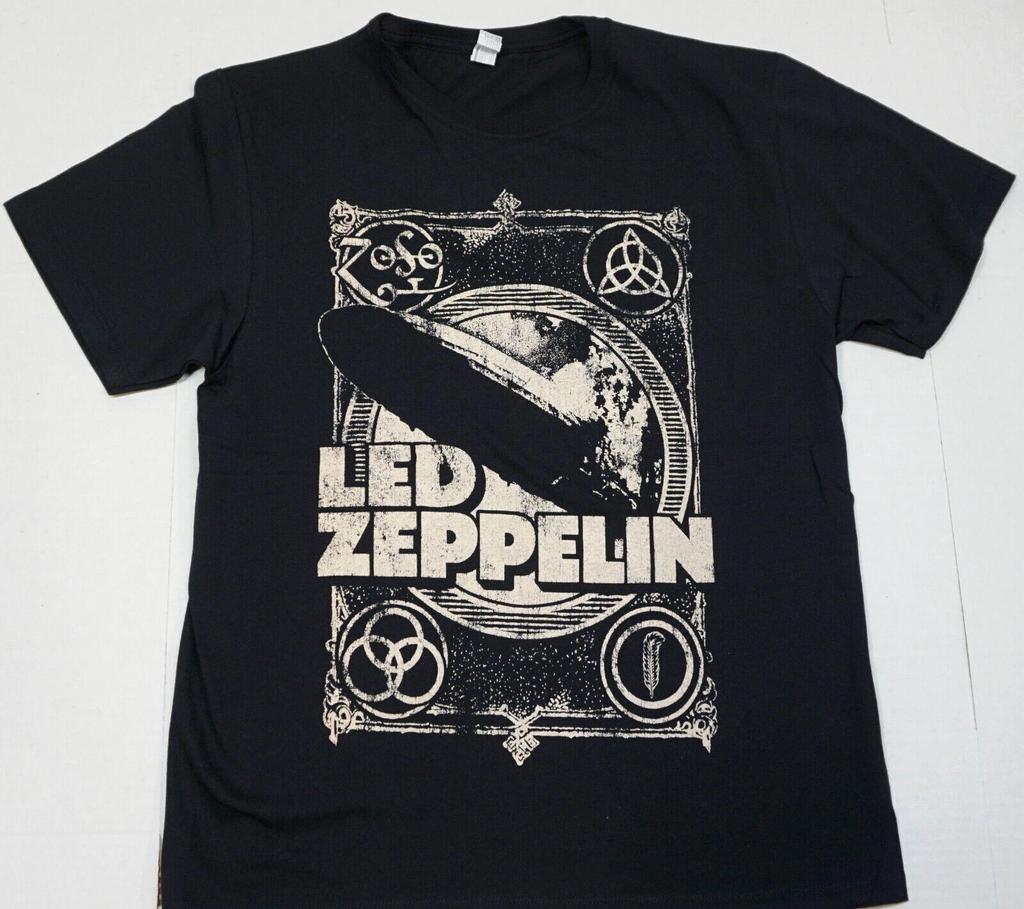 Футболка Led Zeppelin Классический Рок Plant Paige Bonham JPJ Тройник Мужская Черная Новая