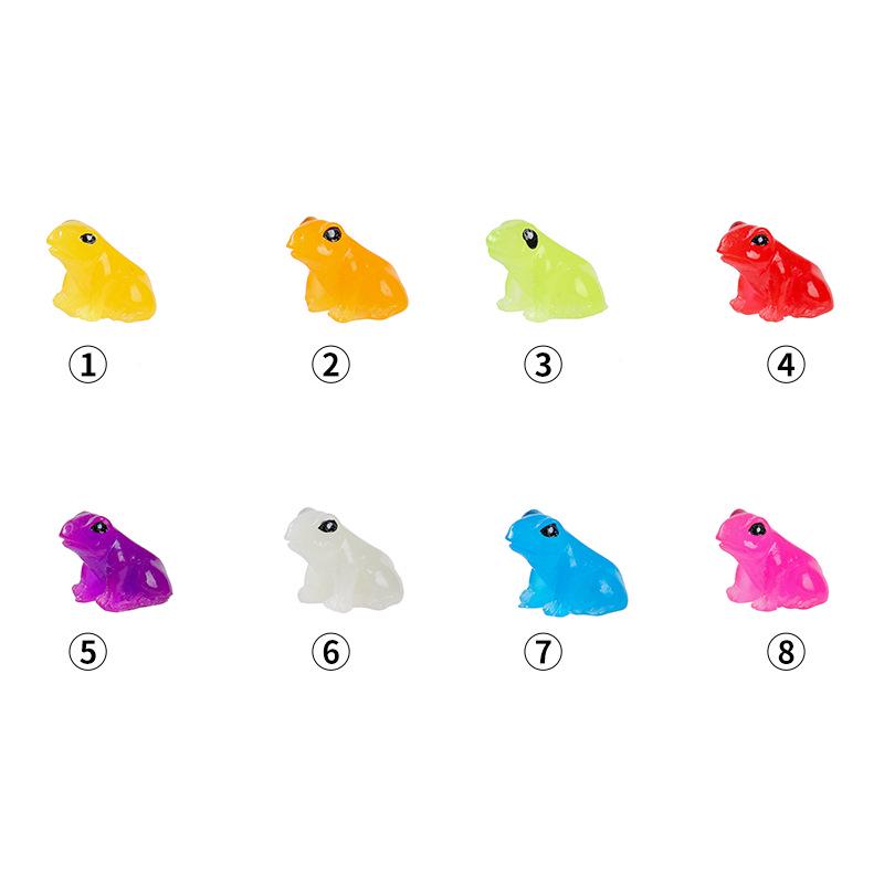 Colorful Luminous Frog Micro Landscape Figurine - Creative Resin Handicraft Jewelry Accessory