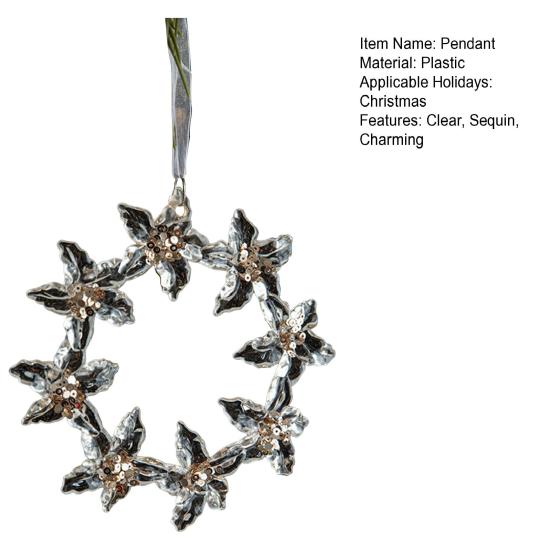 Рождественский орнамент прозрачный акриловый кристалл блестки олень дерево колокольчик звезда венок кулон праздник