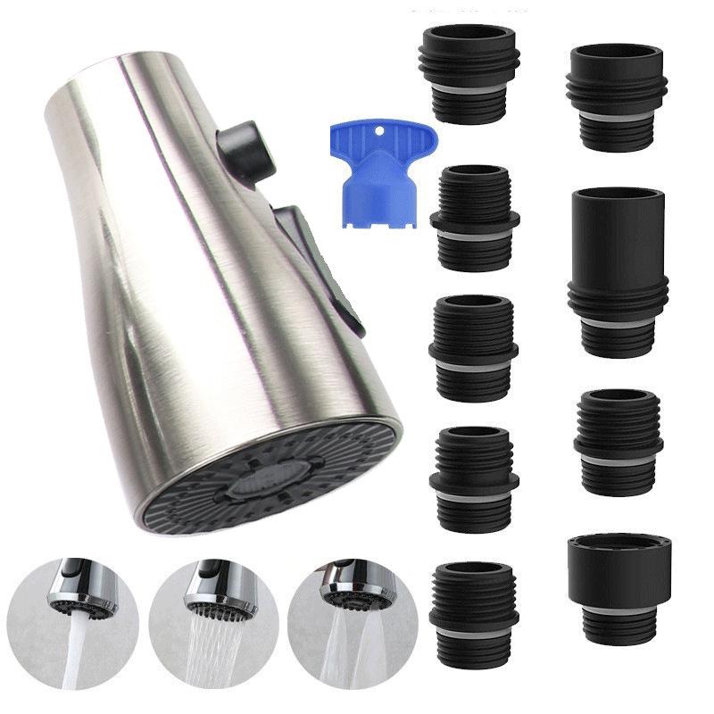 Замена головки кухонного крана, распылитель для смесителя, 9 насадок, водосберегающий душ, ванная комната, раковина, кран для мойки, замена