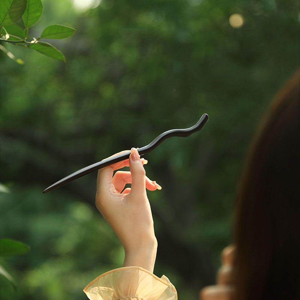 Hanfu Disk Hair Headwear Hair Accessories Chinese Style Hair Fork Hairpin Wooden Hair Stick