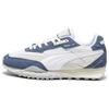Blktop Rider Synthetic Leather Comfortable Sports Low-Top Casual Shoes Unisex Sneaker White Blue 394828-02