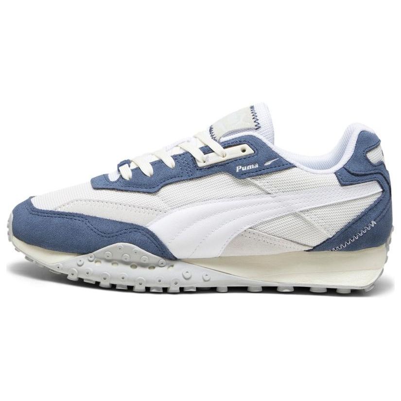 Puma Blktop Rider Synthetic Leather Comfortable Sports Low-Top Casual Shoes Unisex Sneaker White Blue 394828-02