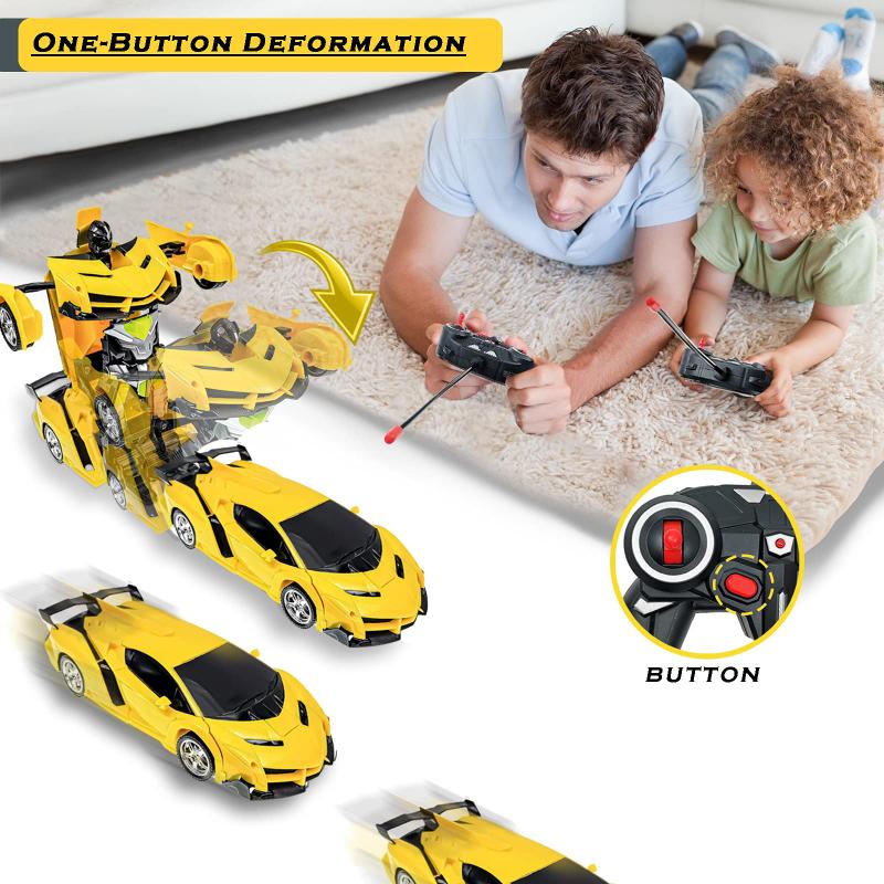 1:18 автомобилей-трансформеров с дистанционным управлением, деформирующийся одной кнопкой, робот-машинка, игрушки для детей 3-11 лет