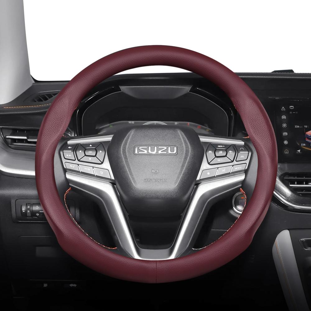 Подходит для ISUZU Перфорированная кожаная крышка рулевого колеса Ультратонкая Дышащая D-MAX MU-X ELF N-Series FORWARD F-Series TRAGA