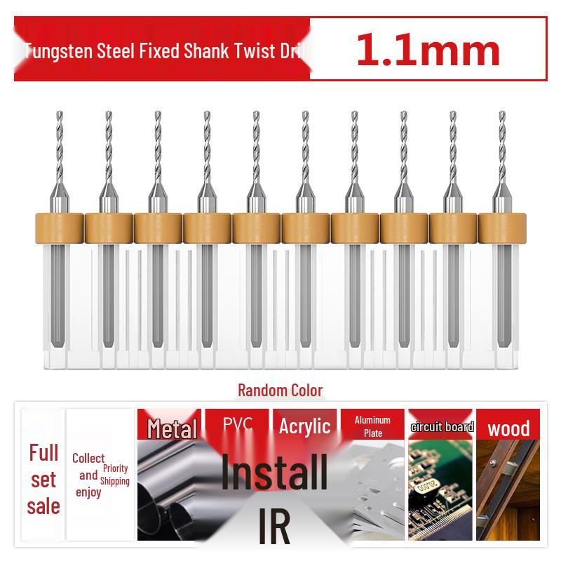 PCB Tungsten Steel Micro Twist Drill Set, 0.2-3.0mm, Fixed Shank