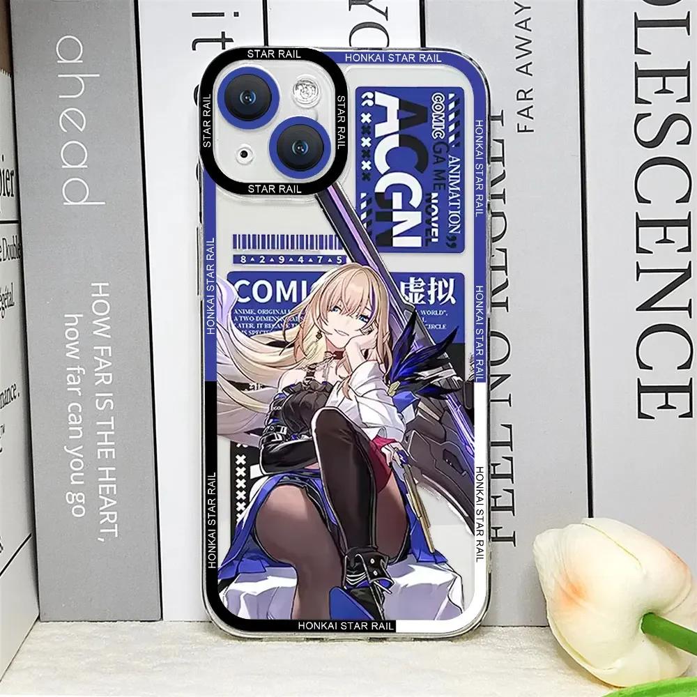 Чехол для телефона Honkai Star Rail для IPhone 16 15 14 13 12 11 Pro Max Mini Мягкие чехлы для IPhone X XS MAX 8 7 Plus SE2 Прозрачные Fundas
