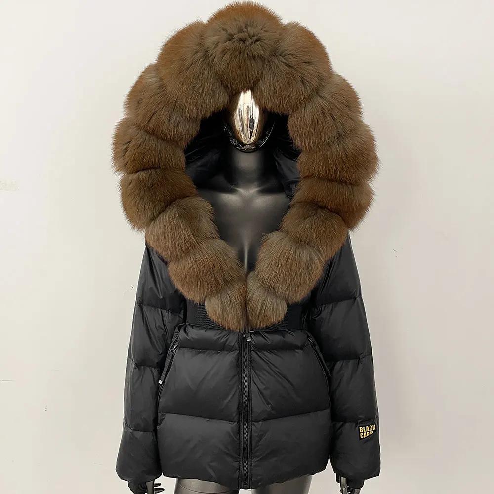 OFTBUY пуховик женский зимний натуральный воротник из лисьего меха толстый теплый средней длины с капюшоном съемная верхняя одежда модная куртка из натурального меха