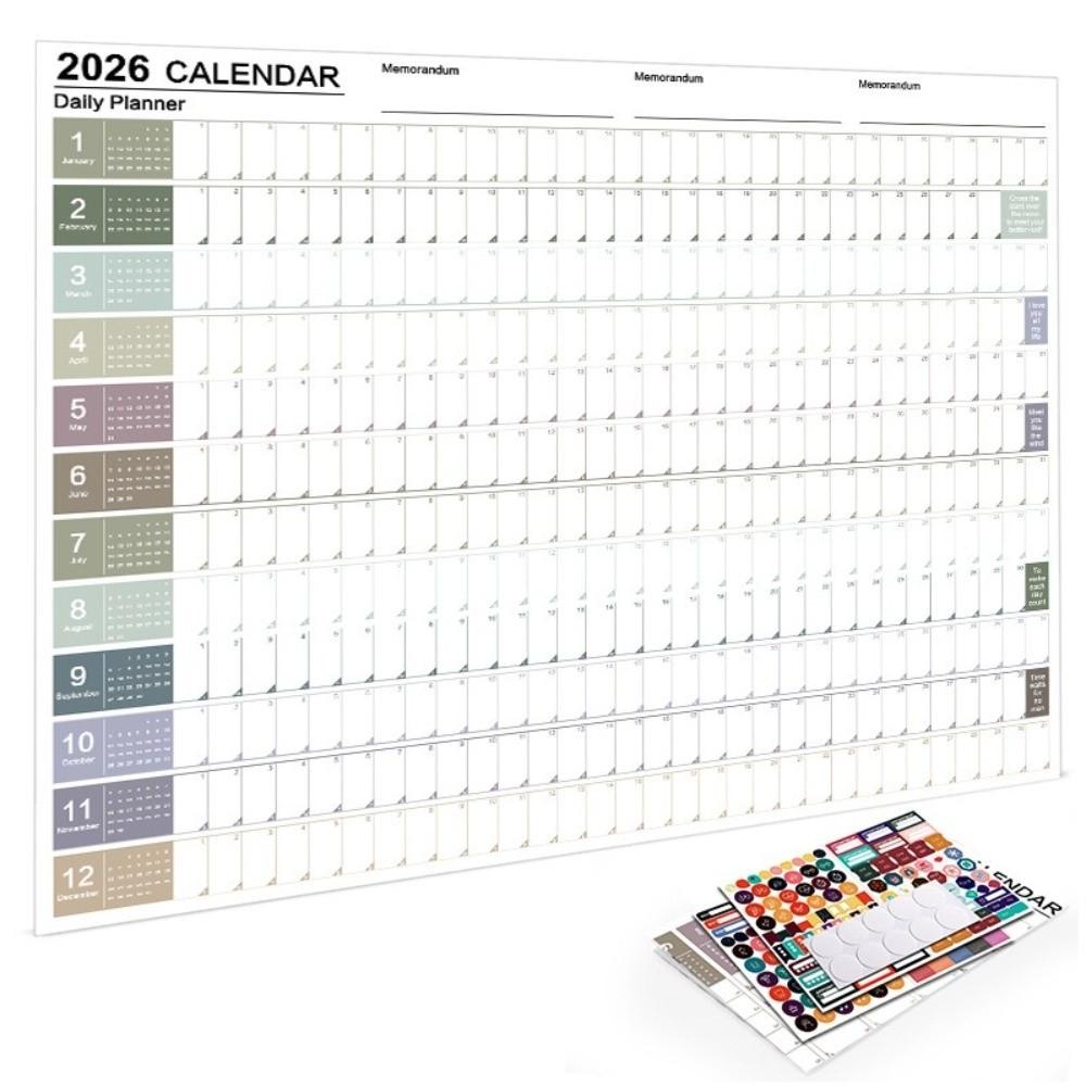 To Do List Schedule Yearly Daily Calendar Annual Planner 365 Days Planner Sheet Home Office