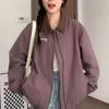 Фиолетовая куртка для женщин на весну и осень, новые корейские наряды на раннюю осень, универсальная повседневная рабочая куртка с лацканами