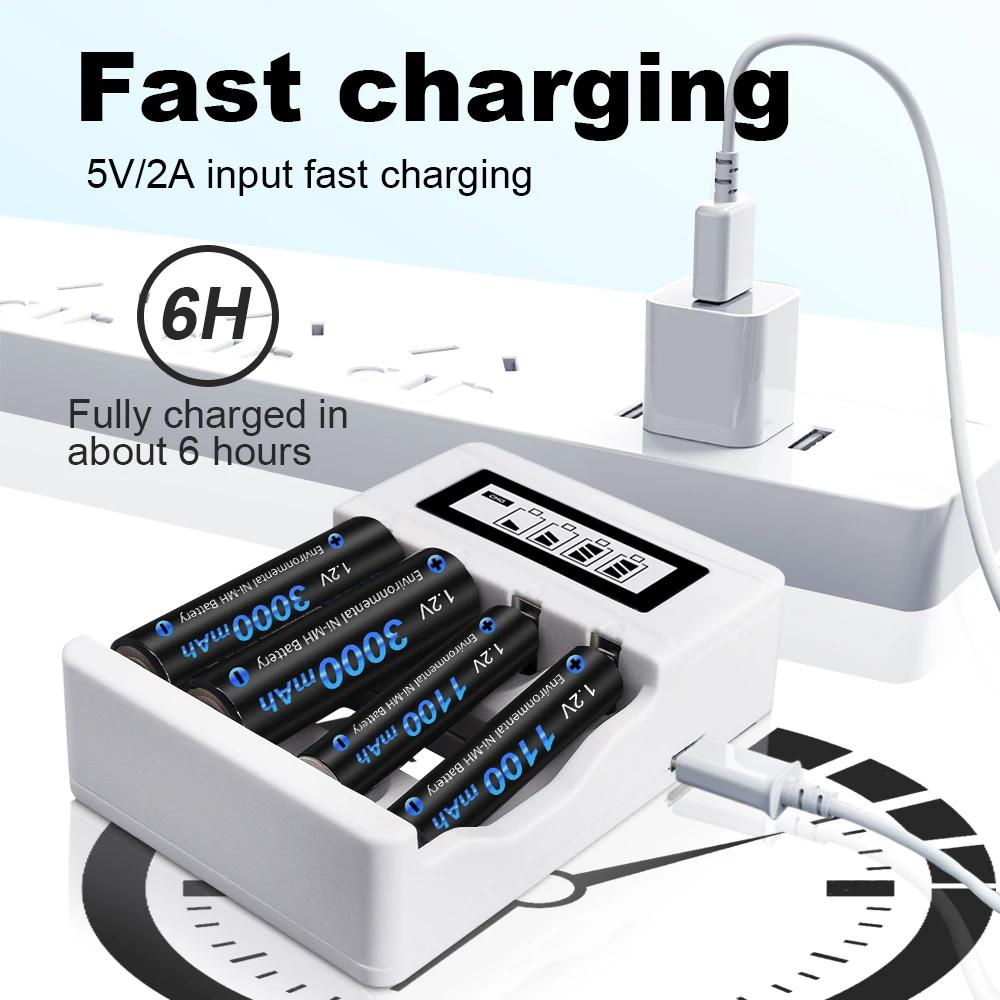 Cityork Аккумуляторная батарея AA + батарея AAA Аккумуляторные батареи 1,2 В AA AAA NIMH NI-MH батарея Низкий саморазряд