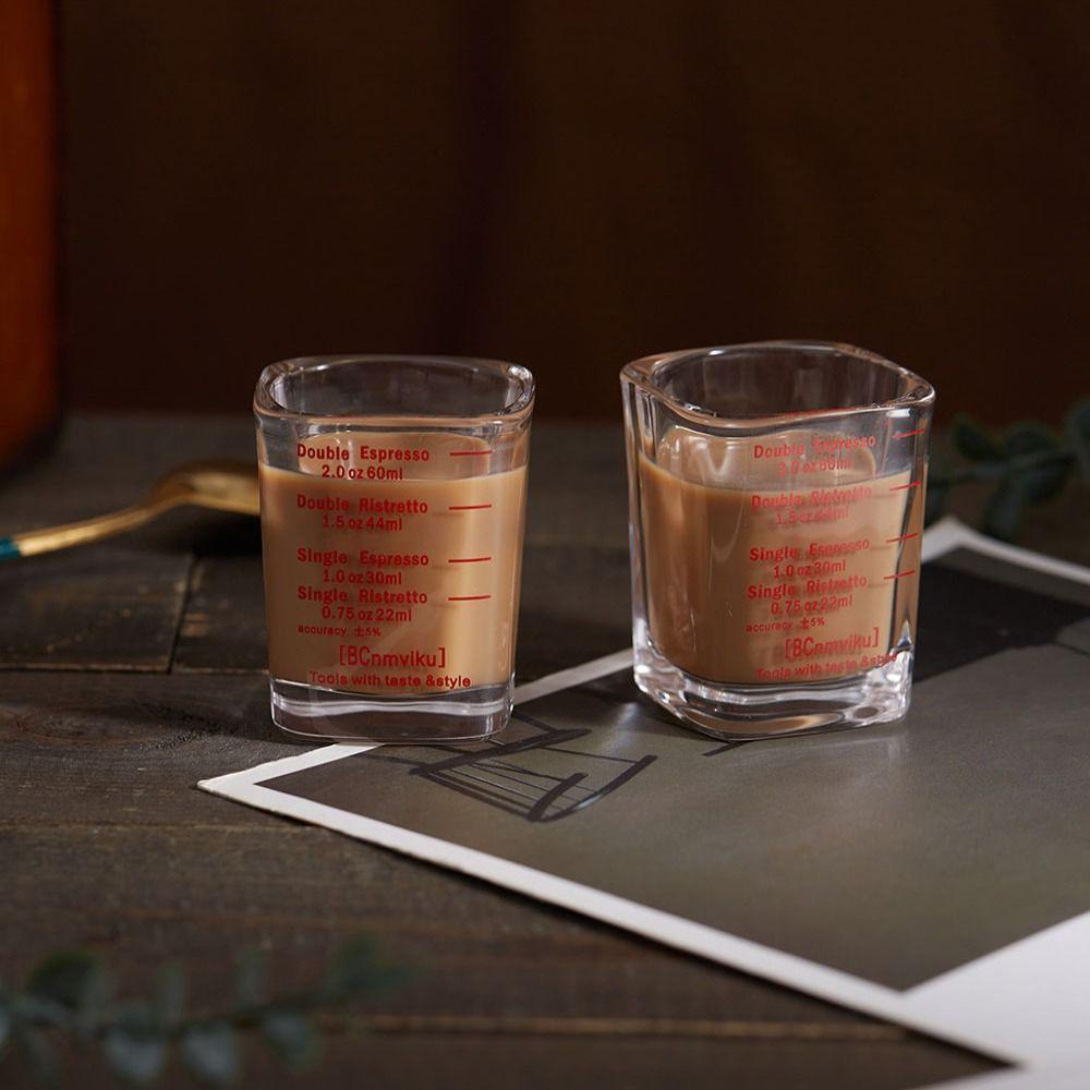 2pcs 6*6*5 CM Espresso Shot Glass Glass Coffee Ounce Cup Double Measuring Baking Cups Home