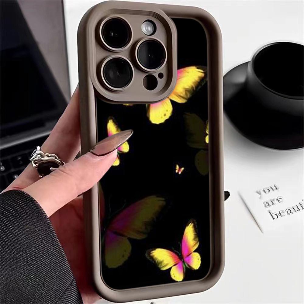 Мягкий чехол из ТПУ с ангельскими глазками для Samsung A05 A04 A10 A30 A13 A23 A53 A14 A24 A34 A54 A15 A25 A35 A55 S20 S23 FE S24 Ultra Ae64 с изображением бабочки и цветка