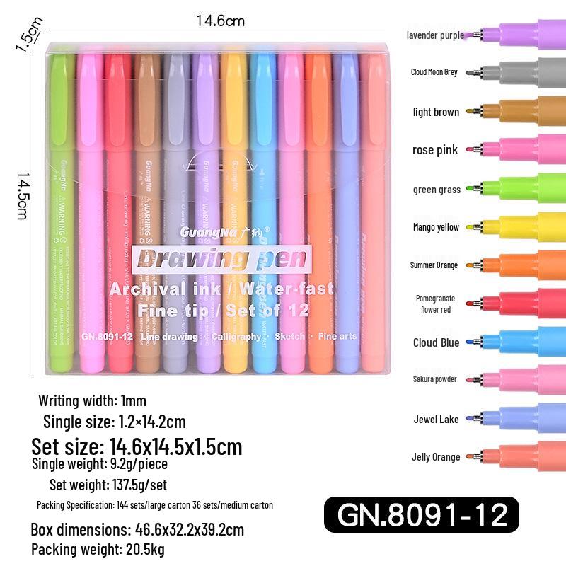 8091 Soft Tip Colored Pens: Needle Tube Brushes, Dual-Use for Writing & Painting, Waterproof, Stackable, Color-Changing.