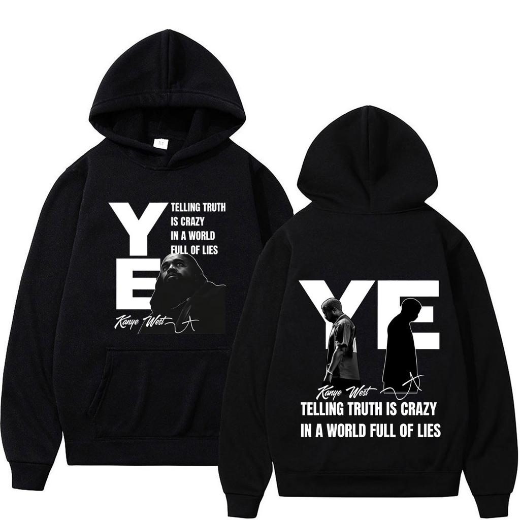 Rapper Kanye West Album 2026 Tour Vintage Print Hoodie Men Women Hip-hop Punk Sweatshirts Long Sleeves Loose Oversized Pullover