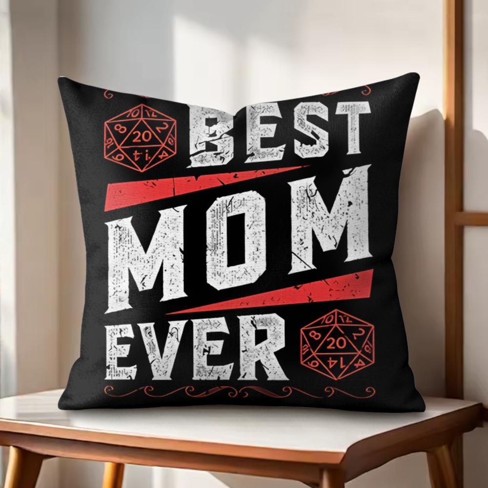 Best Mom Ever Cushion Cover Natural Linen Organic Fabric DoubleSided Printing Couch Pillow Covers Home Decor