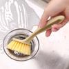 Кухонная щетка для мытья посуды из пшеничной соломы, щетка для мытья кастрюль с длинной ручкой, не прилипающая к маслу