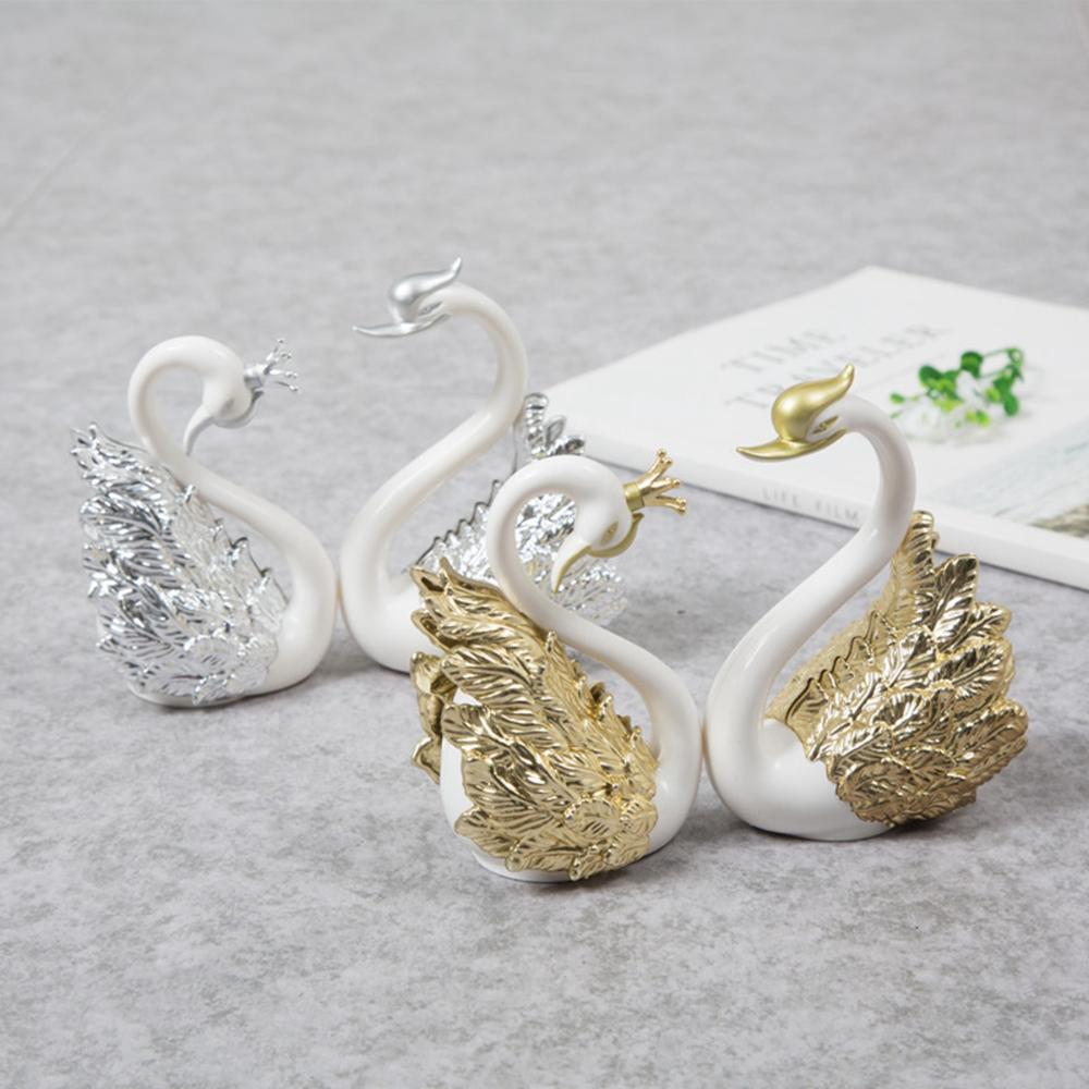 Baking Decoration Table Decorative Anniversary Ornament Cake Topper Swan Figurine Miniatures