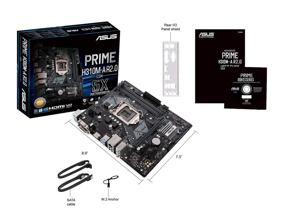 Материнская плата ASUS Intel H310 совместима с LGA 1151 PRIME DDR4 2666 МГц SATA 6 Гбит/с H310M-A R2.0 / / / [mATX]