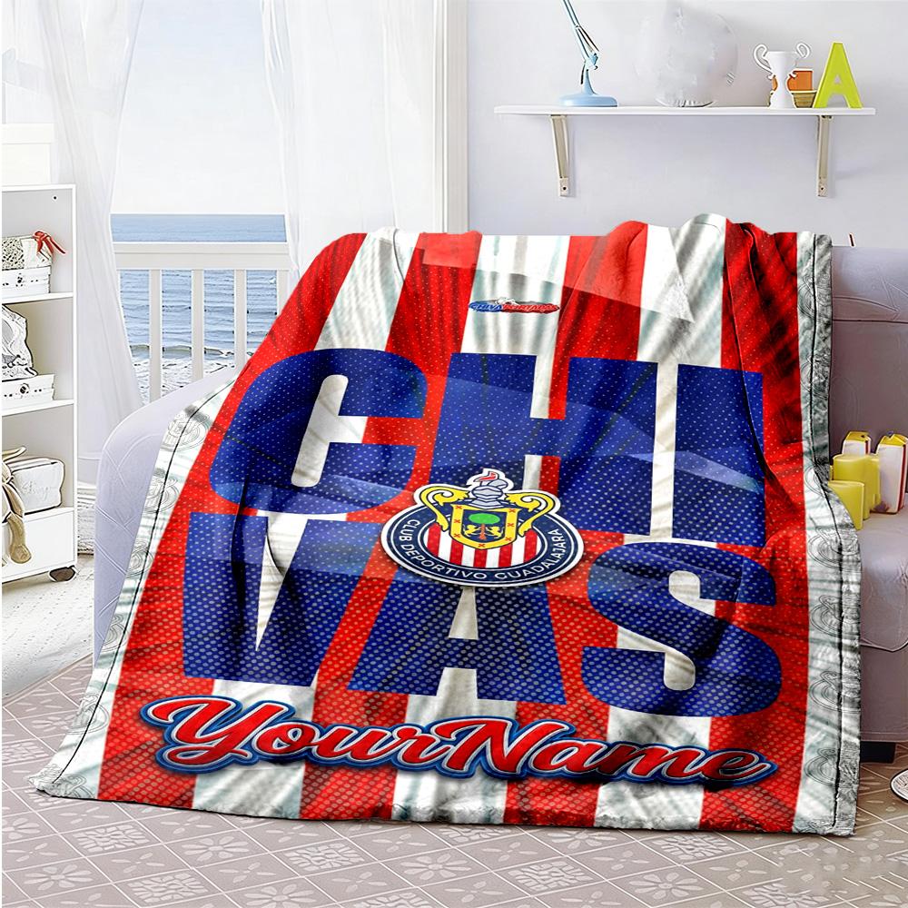 Atletico Madrid Personalized Name Blanket Throw Personalized Blanket Comfortable Great for Seaside Bedding Couch Livingroom for All Occasions