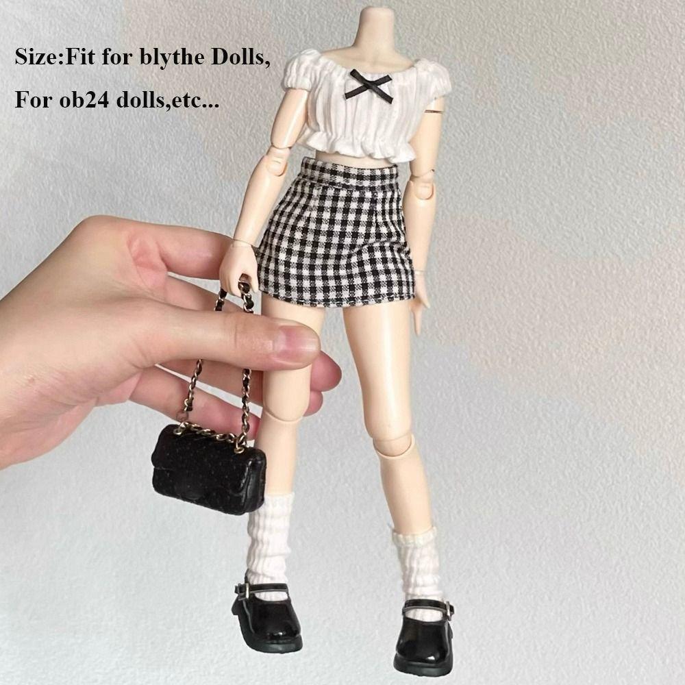 Повседневная одежда Милая Джинсовая юбка с разрезом Ручная работа Модные Топы с бантом Одежда Игрушки для детей Аксессуары для DIY для кукол Blythe ob24