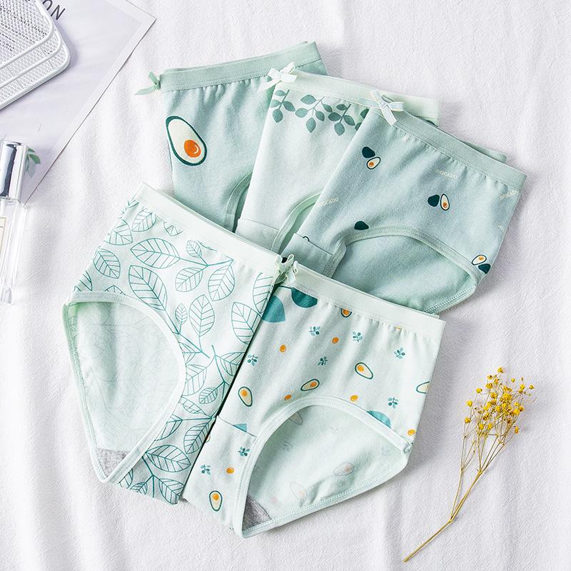 5Pcs Women‘s Panties Cotton Breathable Underwear Seamless Cute Bow Girls Briefs Female Lingerie