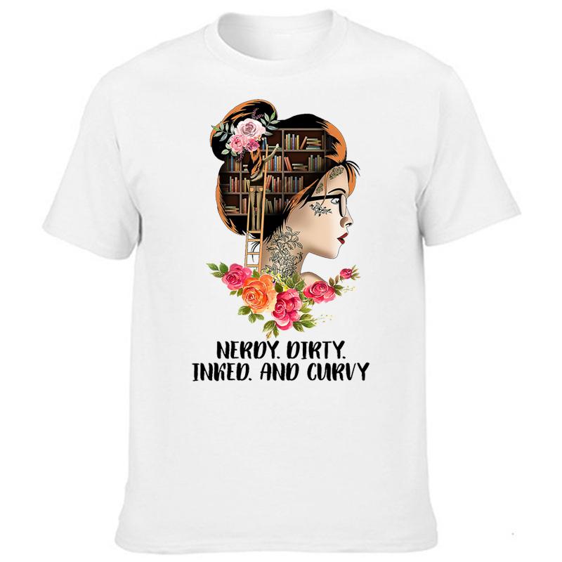 Nerdy Dirty Inked and Curvy Sexy T-Shirt Men Women Summer Fashion Vintage Cartoon Graphic Tee Tops Harajuku Streetwear Camisetas
