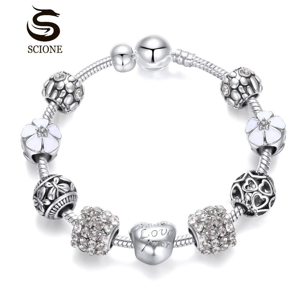 LUXY MOON Браслет DIY Древнего сплава с большим отверстием из бисера в стиле септы Браслет Женский браслет