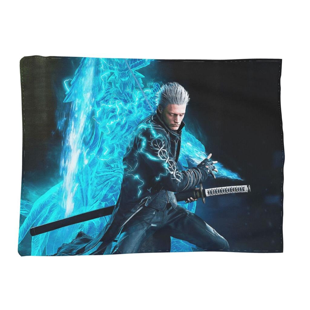 Вергилий из серии Devil May Cry Пледы Мягкий Теплый Фланелевый Плед Плюшевый для Кровати Гостиной Пикника Путешествий Дома Дивана