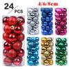 24 шт. 4/6 см Рождественские шары Большой шар Подвески для рождественской елки Украшения для вечеринки 2025 Новый год Рождественские подарки Аксессуар