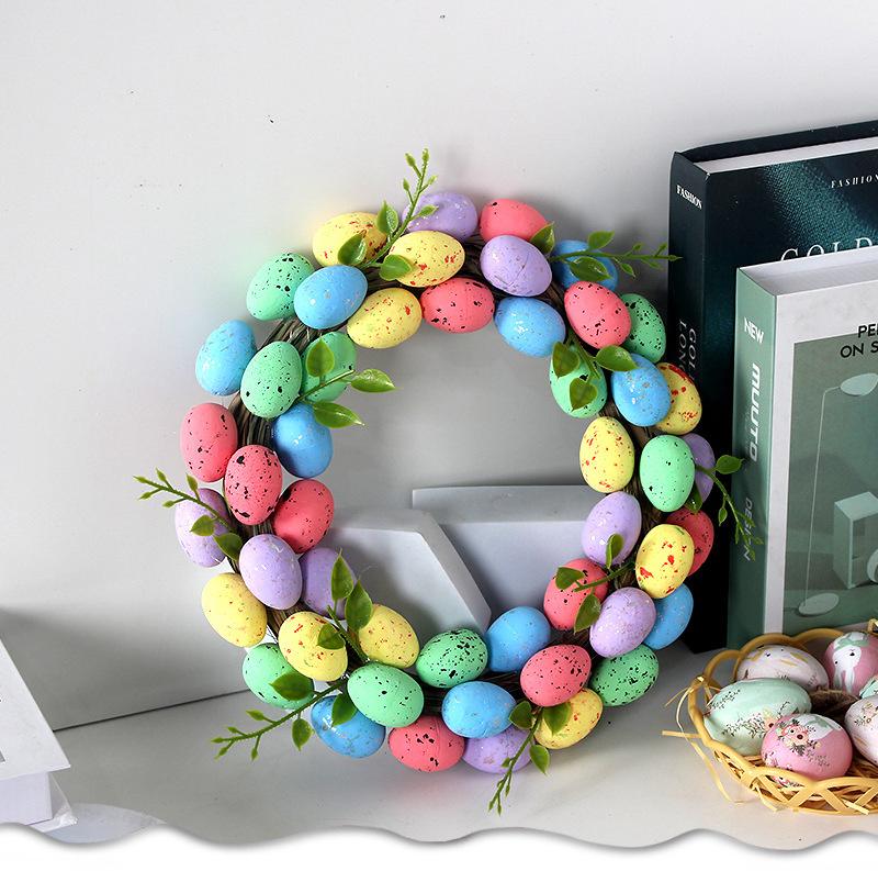 2026 Пасхальная гирлянда Креативный элемент Пасхальное яйцо Венок Окно Дверь Садовые ворота Декоративное подвесное Украшение для праздничной вечеринки Табличка на дверь