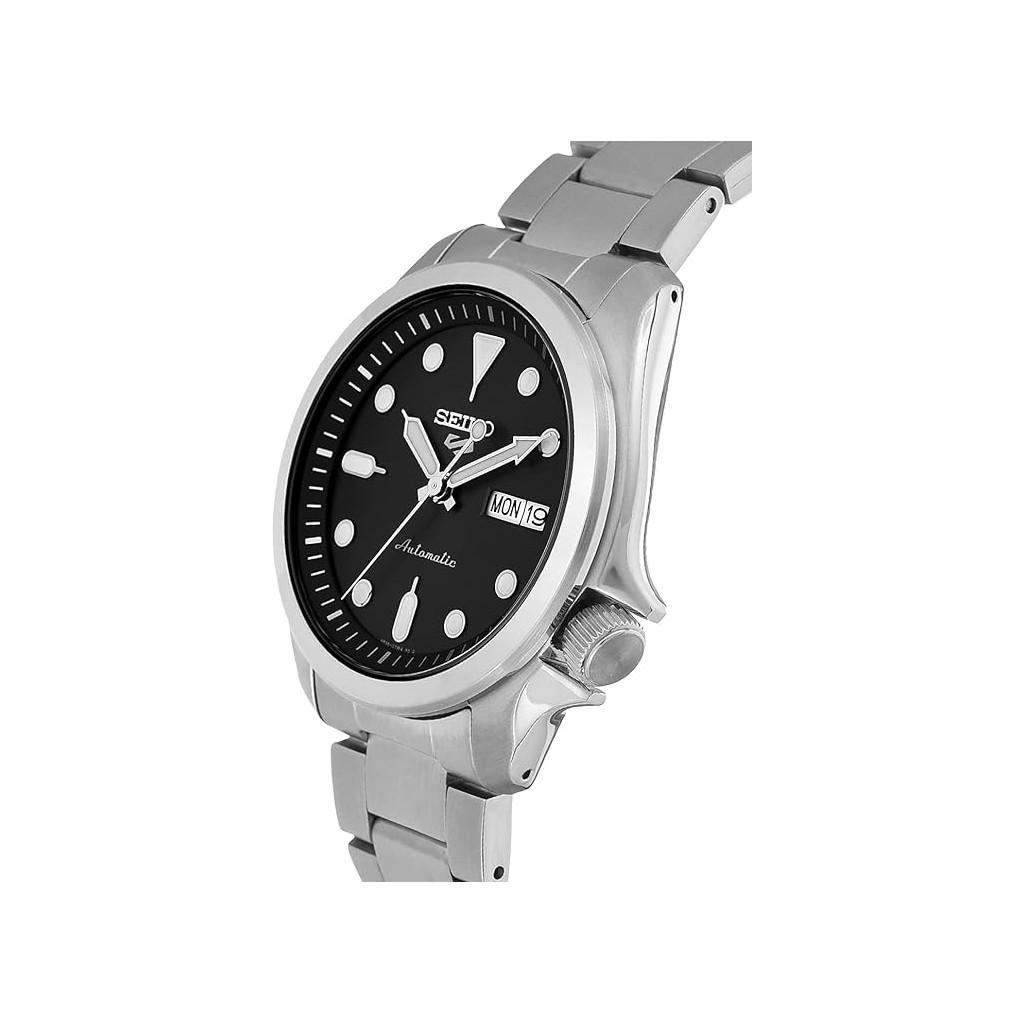 Seiko 5 спортивных автоматических мужских часов с черным циферблатом SRPE55 SRPE55K1 SRPE55K 100M