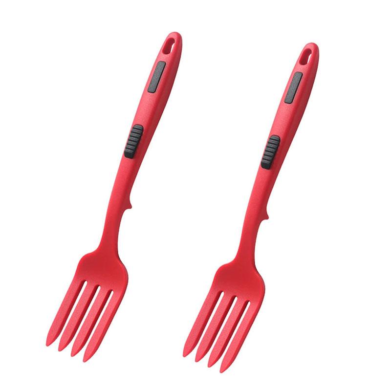 1/2pcs Silicone Flexible Cooking Forks Multifunctional Cooking Spaghetti Forks Kitchen Cooking Baking Stir Mix Serving Utensils