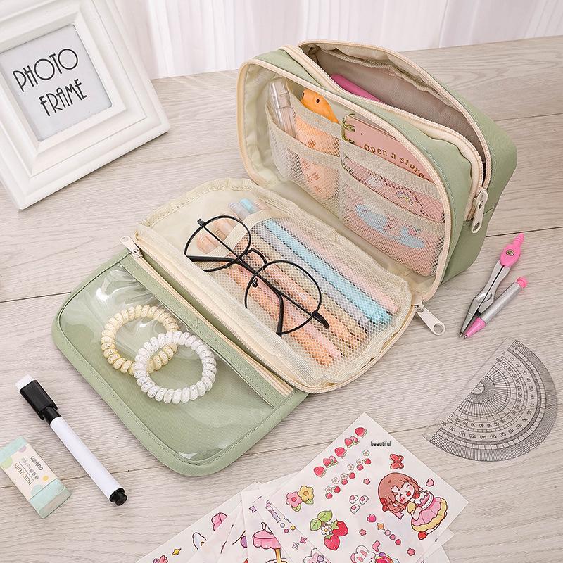 Nine-Layer Transparent Panda Pencil Case - Stylish and Practical Stationery Bag for Students