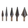 Набор из 5 ступенчатых сверл HSS с прямой метрической канавкой для сверления стальной пластины