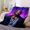 1 шт. Плед в стиле Hip Hop 2Pac, Мягкий, Легкий, Для всех сезонов, Многоцелевой плед для дивана, кровати, офиса и пикников, Французский стиль с культовыми обложками альбомов и цитатами